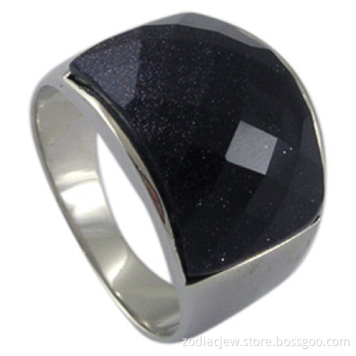 925 Sterling Silver Ring with Purple Sandstone